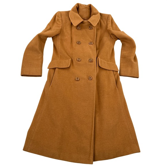 The Halle Bros Co Coat Womens Brown S/M Hand Tailored by Denise 100% Cashmere